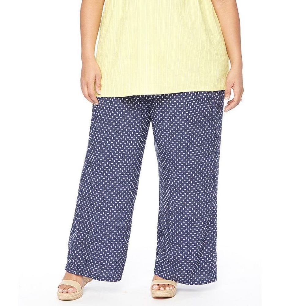 Maternity Oh Baby Motherhood Navy Print Pant 1X